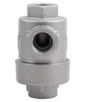 Quick Exhaust Valve For Pneumatic Systems, One Quarter Inch BSPT Threaded Aluminum, front view of one-way air release valve