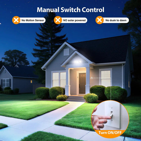 Hella Bright 75W LED Outdoor Flood Light With Three Adjustable Heads Switch Controlled Security Spotlight Rock Solid IP65 Waterproof Wall Mount Top Tier 6500K Daylight For Yard And Driveway