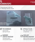 Replacement Lens Covers For Welding Helmet Front Outside And Inside 231921 770237 10 Pack OEM Spec polycarbonate sheets displayed