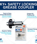 KYPLUS Safety Locking Coupler for Heavy Duty Pistol Grip Grease Gun With KYPLUS Locking Coupler 10 Year Warranty Up To 10000 PSI