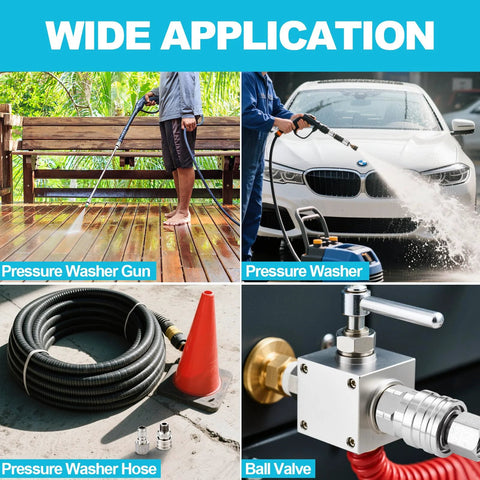 Ciunura four-piece stainless steel pressure washer quick-connect couplers with 1/4 in NPT male and female threads