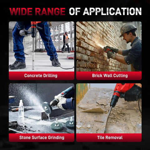 Badass SDS Max To SDS Max Adapter With 12.6 Inch Extension Shaft For Rotary Hammer And Heavy Duty Concrete Drilling shown in various applications.