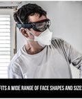 Man wearing Aura Particulate Respirator 9205 Plus N95 Lightweight Three Panel Design For Comfortable Respiratory Protection