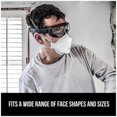Man wearing Aura Particulate Respirator 9205 Plus N95 Lightweight Three Panel Design For Comfortable Respiratory Protection