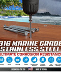 316 Marine Grade Stainless Steel Wood Screws 3 Inch 100 Pack With T25 Star Driver Bit on outdoor wooden surface