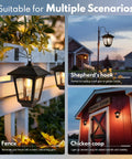 4 Pack Aluminum Outdoor Hanging Solar Lanterns With 4 Solar Panels Dusk To Dawn LED Waterproof Wall Lanterns on various setups