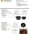 DC-1ORB Drain Combination Package for Double-Bowl Kitchen Sinks in Oil Rubbed Bronze, illustrated with product measurements.