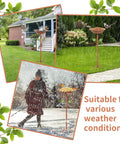 Vintage Copper Metal Bird Bath Stand For Outdoors, 42.1 Inch Tall Garden Bird Feeder With Five Prong Base Stake under different weather conditions