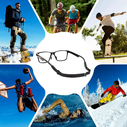 Adjustable Glasses Straps 3 Pack No Tail Eyewear Retainer For Men Women Kids Fits Eyeglasses And Sunglasses Black 7.5 To 13.5 Inches Soft Comfortable Elastic Polyester For All Day Comfort And Secure Fit