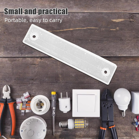 Photoelectric Sensor Reflector Panel For Industrial Automation And Busy Production Lines Space Saving Reflective Accessory Compact Plastic Rectangle Design For Factory Floors, white plastic rectangular reflector