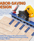 Bevel Edge Tile Tool With 16 Roller Base, 43 Degree Chamfer Machine displayed on tile samples