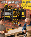 Power Tool Organizer Wall Mount With Charging Station And Heavy-Duty Surge Protection, 10-Tier Tool Rack Holds 400 Lbs