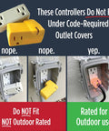 Outdoor 120V Heat Cable Controller Thermostat Weatherproof, Energy Saving Auto On At 37F Off At 50F in outlet