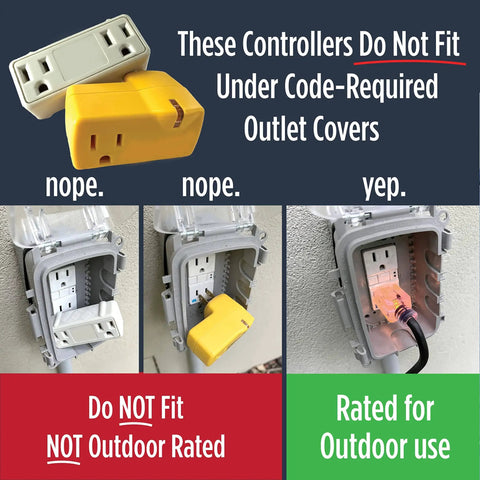 Outdoor 120V Heat Cable Controller Thermostat Weatherproof, Energy Saving Auto On At 37F Off At 50F in outlet