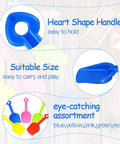 12 Piece Colorful Beach Sand Shovels For Kids Set With Plastic Summer Scoops For Toddlers Outdoor Digging Play Heavy Duty Garden Digging Toy Accessories, showcasing heart-shaped handles and assorted colors.
