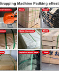 Cordless Electric Strapping Machine With Plug And Play 6000 Mah Battery sealing various materials like cardboard and steel.