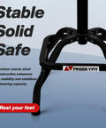 Heavy Duty Shop Stool With Backrest For Garage And Workshop base showing sturdy steel construction and stability features.