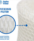Premium 4 Pack Humidifier Filters For HAC 504 Series And HCM 350 Cool Mist Humidifiers close-up of wicking filter texture.