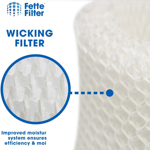 Premium 4 Pack Humidifier Filters For HAC 504 Series And HCM 350 Cool Mist Humidifiers close-up of wicking filter texture.