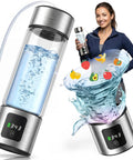 On The Go Hydrogen Water Bottle With SPE-PEM Electrolysis, Up To 6000 PPB In Minutes, 460ml Borosilicate Glass, USB Rechargeable