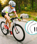 Cyclist riding with V Brake Noodle Cable Guide Pipe Kit With Rubber Boots For MTB Rigs And More, includes bend pipes on display