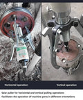 Hella Sturdy Hydraulic Gear Puller Kit Featuring Rapid Jaw Setup And Serious Tonnage Power To Break Free Stubborn Bearings Rotors Axles And Pulleys Without Breaking A Sweat Right Now in horizontal and vertical operation.