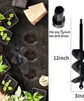 Heavy Duty Auger Drill Bit Set For Garden Use 3x12 Inch And 1.6x9 Inch Solid Barrel Dual Blade Spiral Hole Digger for planting