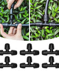 Heavy Duty Leak Proof Drip Irrigation Tee Fittings Three Way Barbed Locked Connectors For One Half Inch Tubing Easy Twist Lock Nuts