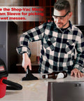 Man using wet dry vacuum with Foam Sleeve Filter Replacements For 1 Gallon Wet Dry Vacuum Cleaners, 3 Pack, Easy To Clean