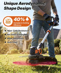 Person using 15 Pack Replacement Trimmer Line Spools Set For 0.065 Inch Line Refills Compatible With Worx Weed Eater And Weed Wacker Models Includes 12 Spools And 3 Caps No Fuss Durable Premium Trimmer Line Refills For Quick Yard Work in lawn