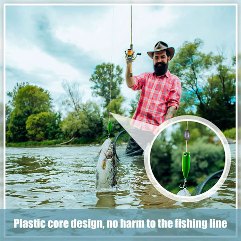 Fisherman using 140 Piece Egg Sinkers Fishing Kit With Removable Oval Sinkers to catch fish in freshwater.