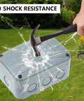 IP66 Waterproof Junction Box for Outdoor Electronics Built Tough ABS Plastic Weather Resistant Dustproof Enclosure 4.9 x 3.3 x 2.3 Inch Ideal For Outdoor Wiring Projects And Weatherproof Installations, shock resistance test