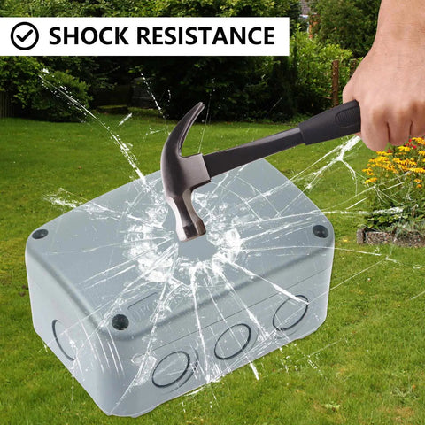 IP66 Waterproof Junction Box for Outdoor Electronics Built Tough ABS Plastic Weather Resistant Dustproof Enclosure 4.9 x 3.3 x 2.3 Inch Ideal For Outdoor Wiring Projects And Weatherproof Installations, shock resistance test