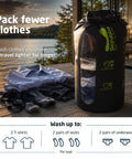 Lightweight Portable Travel Laundry Bag With Patented Washboard Interior For Quick Machine Quality Clothing Cleaning No Sweat outdoors by water.