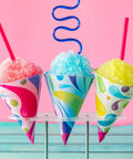 Retro Tabletop Shaved Ice Maker With Heavy Duty Stainless Blades And Cups Whip Up 20 Fresh Snow Cones And Cold Slushies Straight Up Chill Summer Beat The Heat Party Essential Pure White with colorful snow cones