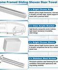 Top Shelf 30 Inch Bright Chrome Glass Shower Door Towel Bar With Sleek Silver Clear Brackets And Easy Peasy Handle Replacement components.