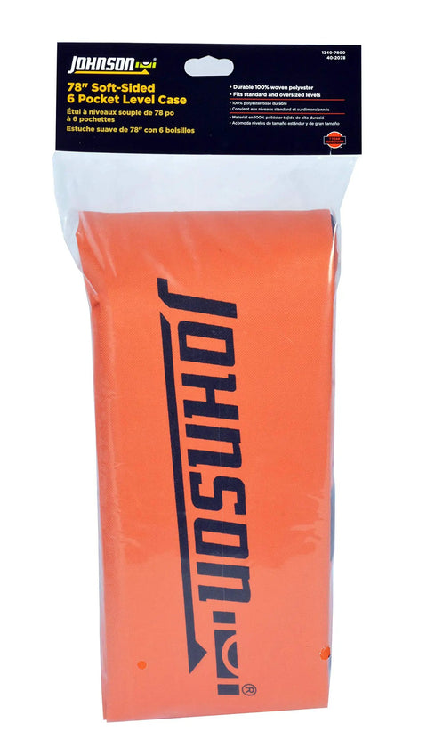 Soft Sided Level Case With Six Pockets For 78 Inch 59 Inch 36 Inch 24 Inch And 16 Inch Levels Plus Torpedo Durable Orange Storage Bag In Packaging