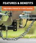 Slim Adjustable Channel Mount With Dual Ball Hitch For Trailers, Two Inch Shank, Ten Thousand Pound Capacity attached to trailer