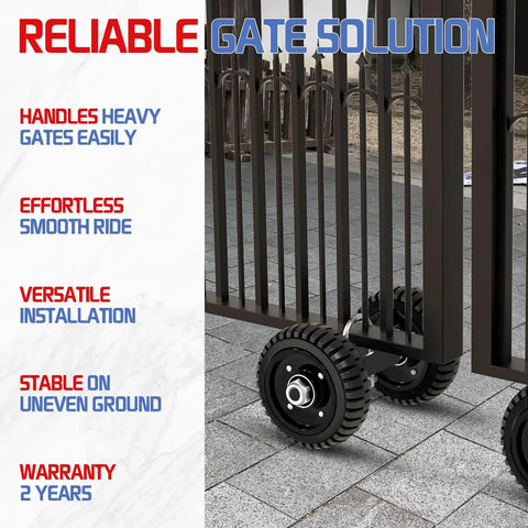 Heavy Duty 6 Inch Gate Wheel For Sliding Gates And Fences Fits Chain Link Metal Fence Or Wooden Gate Durable Rubber Tire