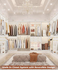 Transform Your Daily Routine With This Nifty White Closet System Set Of 3 featuring spacious drawers and hanging rods.