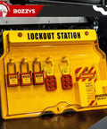 Lockout Tagout Kit and Wall Station for OSHA Safety, 6-Position Lockout Station with 3 Keyed-Different Padlocks, 2 Hasps