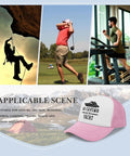 Pink Women's Breathable Sports Trucker Cap With Anti-Sweat Band and outdoor activity images