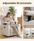Electric Swivel Nursing Rocker With Adjustable Armrests And Headrest, Glider Nursery Chair For Breastfeeding, USB Port, beige