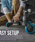 User installing Heavy Duty Office Chair Wheels Set Of 5 Rollerblade Casters 3 Inch Thick on office chair base.