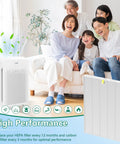 Family enjoying clean indoor air with Five Pack Replacement Filter Set For C545 True Post Filter S compatible with air purifiers.
