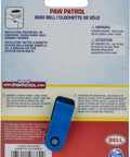 Back packaging of Paw Patrol Kids Bike Bell Accessory Kit With Loud Ring, attachment instructions and safety warnings visible.