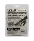 High Temp Fire Sleeve And Tape Kit, 3/8 Inch ID, 3 Foot Length, Glass Braided With Silicone Coating For Up To 500 Degree F Heat Protection