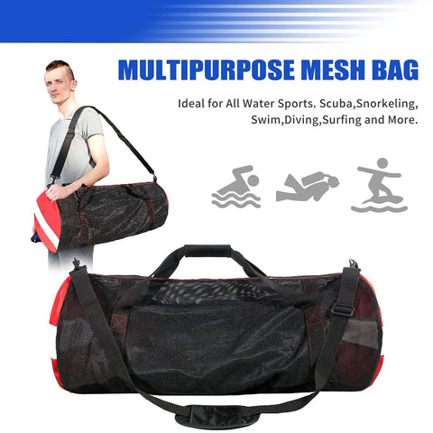 Extra Large Dive Gear Duffle Bag With Padded Removable Adjustable Shoulder Strap And Wrap Handle for scuba and water sports
