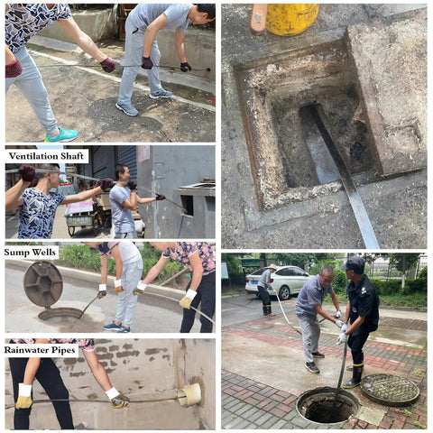 Eighty Foot Manual Drain Snake With Heavy Duty Manganese Steel Build crafted to smoothly blast gnarly underground yard and commercial sewer line blockages in action.