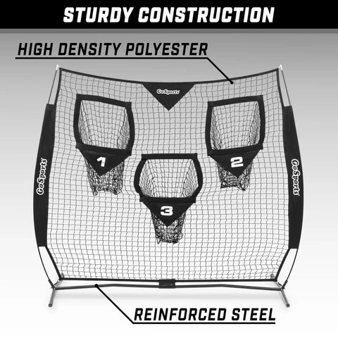 Six By Six Foot Football Throwing Net For QB Training And Passing Accuracy With Three Target Pockets Simulating Prime Receiving Areas